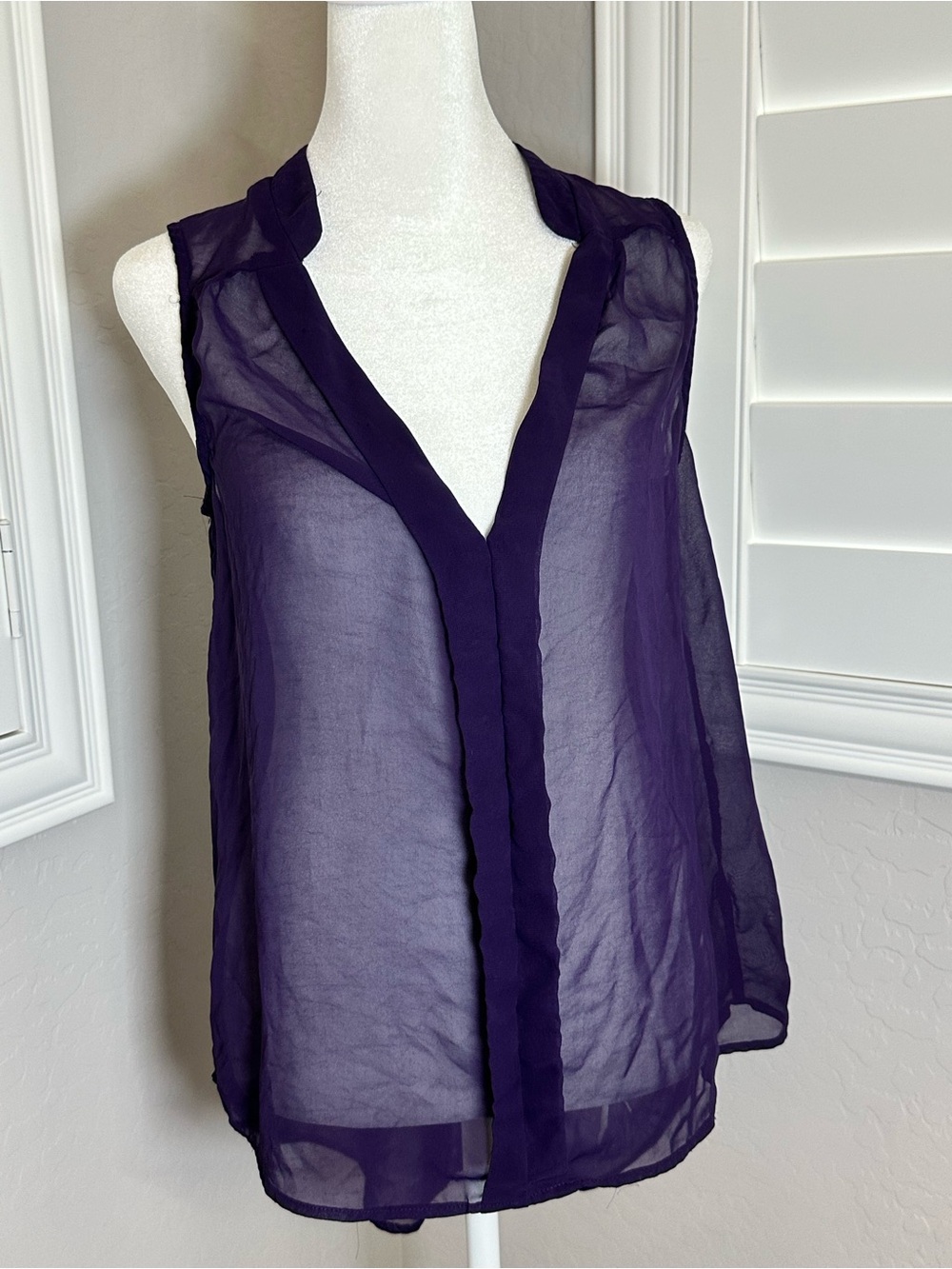 Bundle 4/$25 Poetry Sheer V-Neck Sleeveless Camisole - Purple